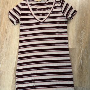 Striped V-Neck tshirt dress